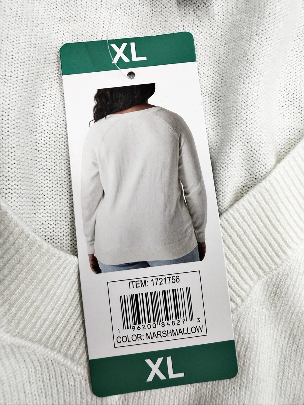 NWT Lucky Brand Marshmallow White V-Neck Knit Sweater, Size XL